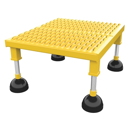 Vestil Portable Adj. Stand, 19x24, Low Serrated, 8.75 Overall Height, Steel, Yellow PAHW-L-1924